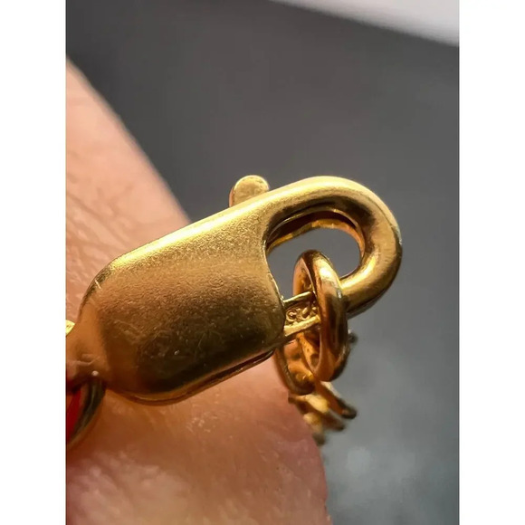 Polki diamond station necklace in vermeil gold over sterling silver - Picture 8 of 11